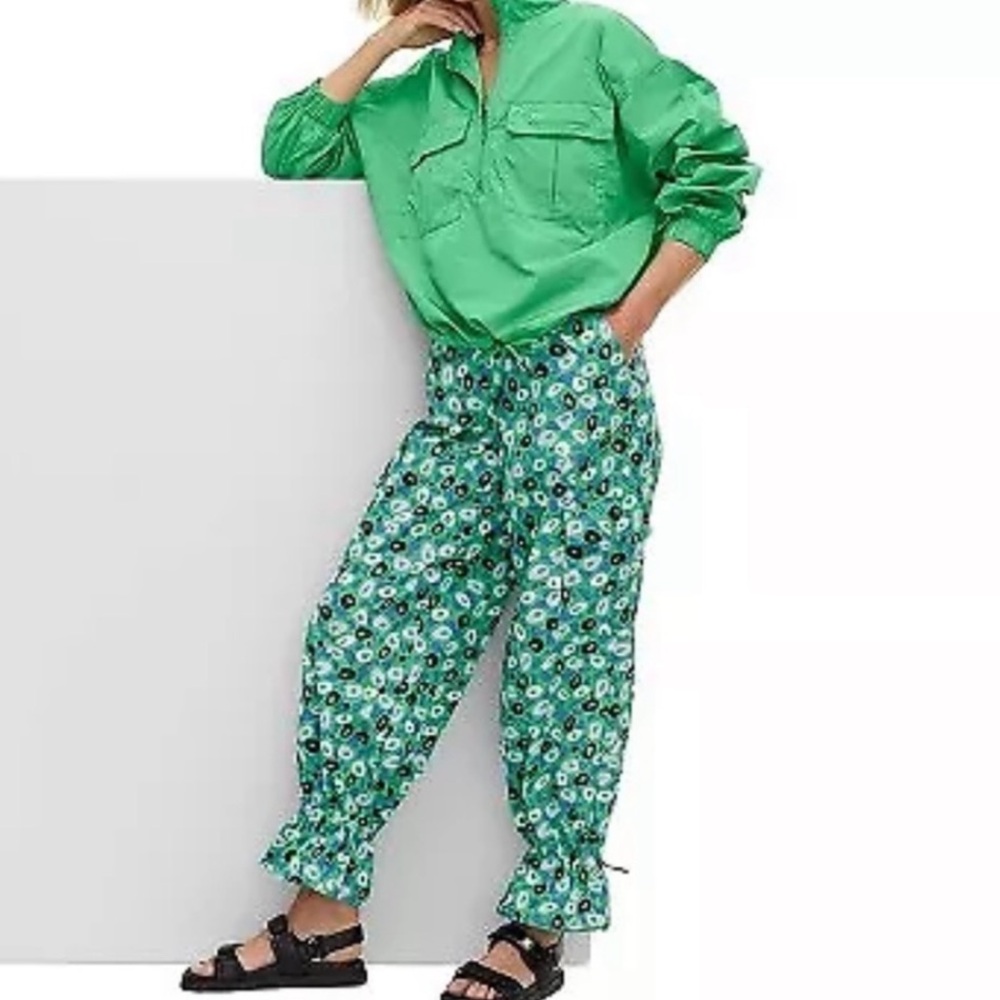 Diane von Furstenberg Utility Jazz Dot Green Cargo Pants DVF Target Sz. L